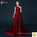 Alibaba Sexy Luxury Suzhou Open Back Wine Red Puffy Prom Dress Long Evening Dresses 2017